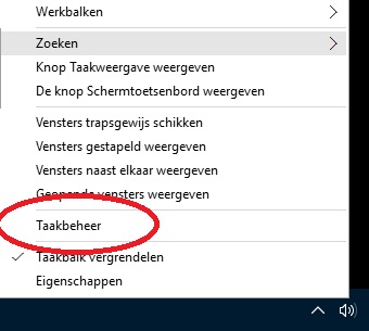 windows 10 taakbeheer